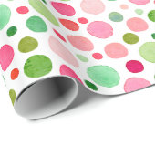 Papier Cadeau Points Confetti de Noël colorés (Coin rond)