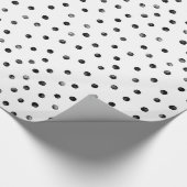 Papier Cadeau Points Confetti Noir Et Blanc (Coin)