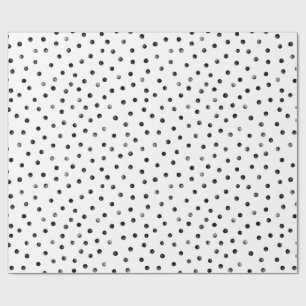 Papier Cadeau Points Confetti Noir Et Blanc