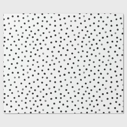 Papier Cadeau Points Confetti Noir Et Blanc (Plat)