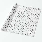 Papier Cadeau Points Confetti Noir Et Blanc (Déroulé)
