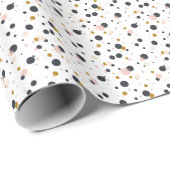 Papier Cadeau Points Confetti rose et or Papier d'enveloppement (Coin rond)