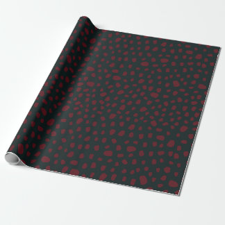 Papier Cadeau Points Crimson bio sur Vert foncé