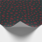 Papier Cadeau Points Crimson bio sur Vert foncé (Coin)