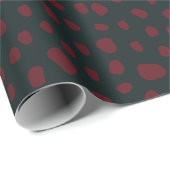 Papier Cadeau Points Crimson bio sur Vert foncé (Coin rond)