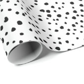Papier Cadeau Points dalmatiens, Points dalmatiens, Noir et Blan (Coin rond)