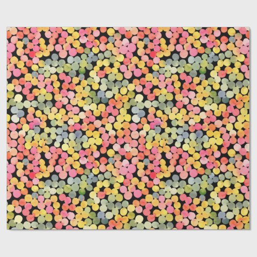 Papier Cadeau Points d'aquarelle colorés Abstraits (Plat)