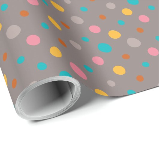 Papier Cadeau Points d'aquarelle multicolores 3 (Coin rond)