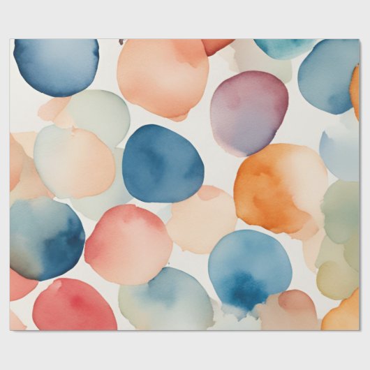 Papier Cadeau Points d'aquarelle serene (Plat)