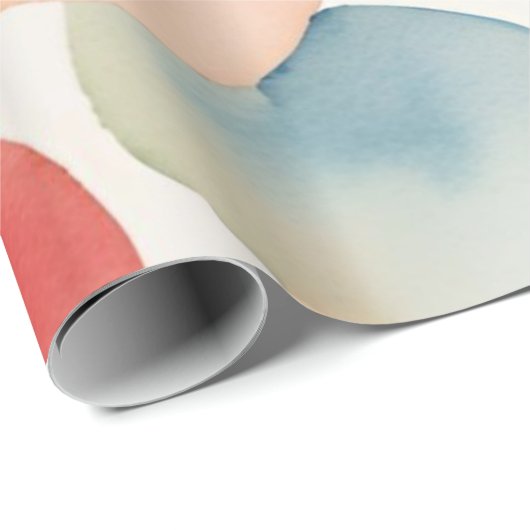 Papier Cadeau Points d'aquarelle serene (Coin rond)