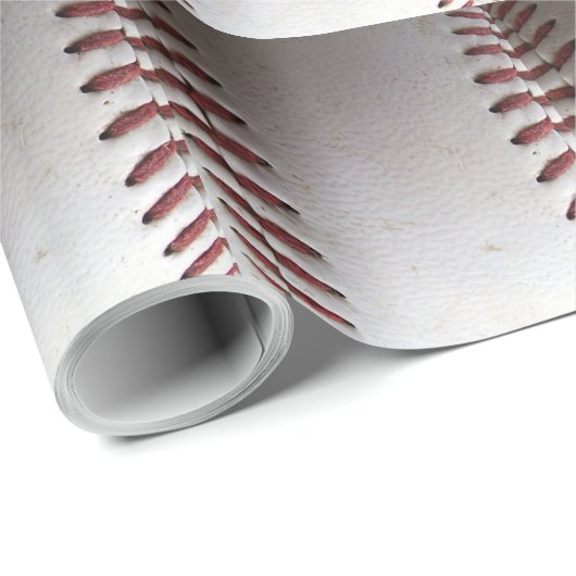 Papier Cadeau Points De Baseball (Coin rond)