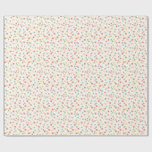 Papier Cadeau Points de Confettis Colorés Crème (Plat)