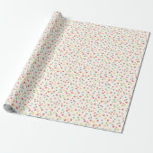 Papier Cadeau Points de Confettis Colorés Crème (Déroulé)