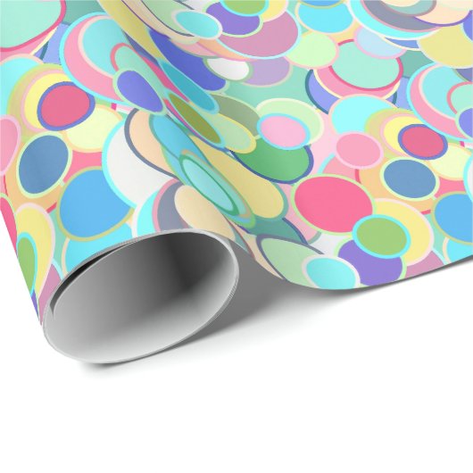 Papier Cadeau Points de confettis de la moitié du siècle - (Coin rond)