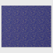 Papier Cadeau Points de confettis dorés Bleu de minuit  (Plat)