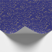 Papier Cadeau Points de confettis dorés Bleu de minuit (Coin)