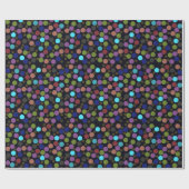 Papier Cadeau Points de couleur imprimés partout (Plat)