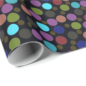 Papier Cadeau Points de couleur imprimés partout (Coin rond)