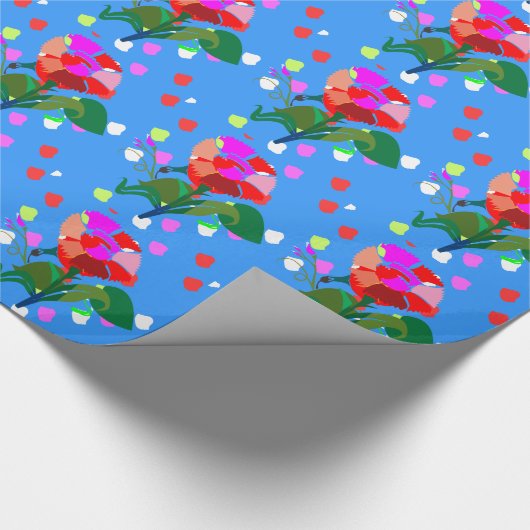 Papier Cadeau POINTS de FLEURS multi : Emballage heureux de (Coin)