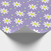 Papier Cadeau points de marguerite violets (Coin)