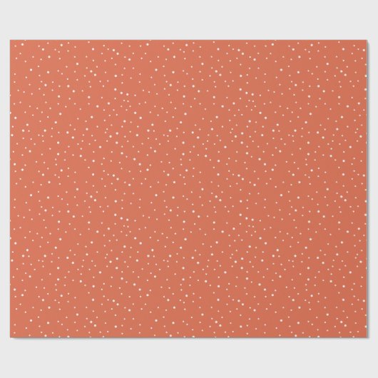 Papier Cadeau Points de neige rouge vif Whimsical Vacances Wrapp (Plat)