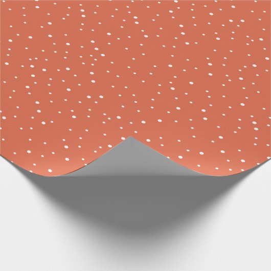 Papier Cadeau Points de neige rouge vif Whimsical Vacances Wrapp (Coin)