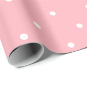 Papier Cadeau Points de pois rose clair (Coin rond)
