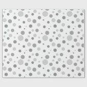 Papier Cadeau Points de polka argentés élégants (Plat)