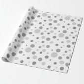 Papier Cadeau Points de polka argentés élégants (Déroulé)