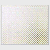 Papier Cadeau Points de polka en or sur fond blanc (Plat)