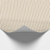 Papier Cadeau Points de polka or mat sur fond blanc (Coin)