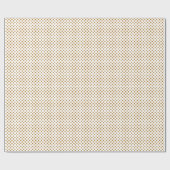 Papier Cadeau Points de polka or mat sur fond blanc (Plat)