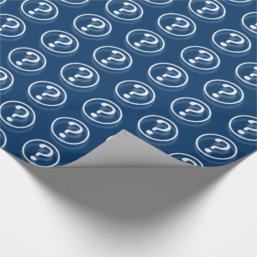 Papier Cadeau Points d'interrogation bleu blanc (Coin)