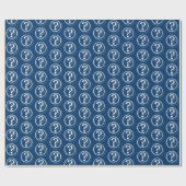 Papier Cadeau Points d'interrogation bleu blanc (Plat)