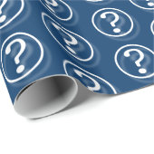Papier Cadeau Points d'interrogation bleu blanc (Coin rond)