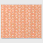Papier Cadeau Points d'interrogation orange blanc (Plat)