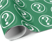 Papier Cadeau Points d'interrogation verts blancs (Coin rond)