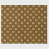 Papier Cadeau Points d'or de polka (Plat)