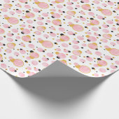 Papier Cadeau Points D'Or Rose, Vintages Géométriques. (Coin)