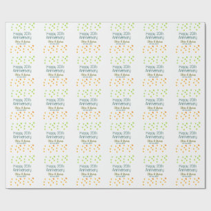 Papier Cadeau Points dorés scintillent joyeux 20e anniversaire d
