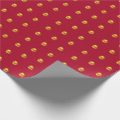 Papier Cadeau Points élégants dorés sur fond bordeaux (Coin)