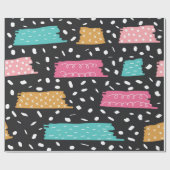 Papier Cadeau Points et bandes géométriques Abstraits (Plat)
