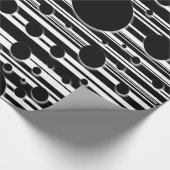 Papier Cadeau Points et rayures noirs et blancs (Coin)