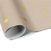 Papier Cadeau Points Faux Gold Confetti tendance (Coin rond)