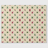 Papier Cadeau Points forts de Noël (Plat)