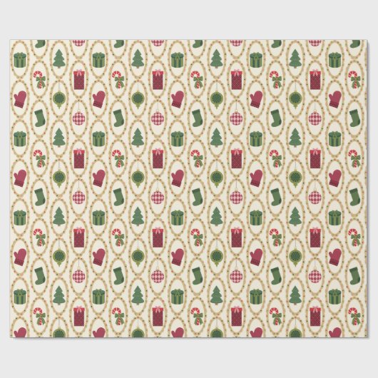 Papier Cadeau Points forts de Noël (Plat)