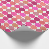 Papier Cadeau Points géants du milieu du siècle, Fuchsia rose et (Coin)