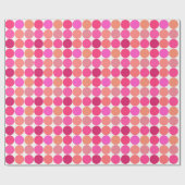 Papier Cadeau Points géants du milieu du siècle, Fuchsia rose et (Plat)