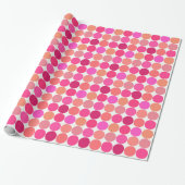 Papier Cadeau Points géants du milieu du siècle, Fuchsia rose et (Déroulé)