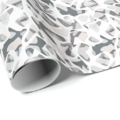 Papier Cadeau Points gris clair motif Abstrait tacheté (Coin rond)
